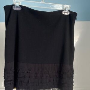Elie Tahari Black Mini Skirt with Fringe